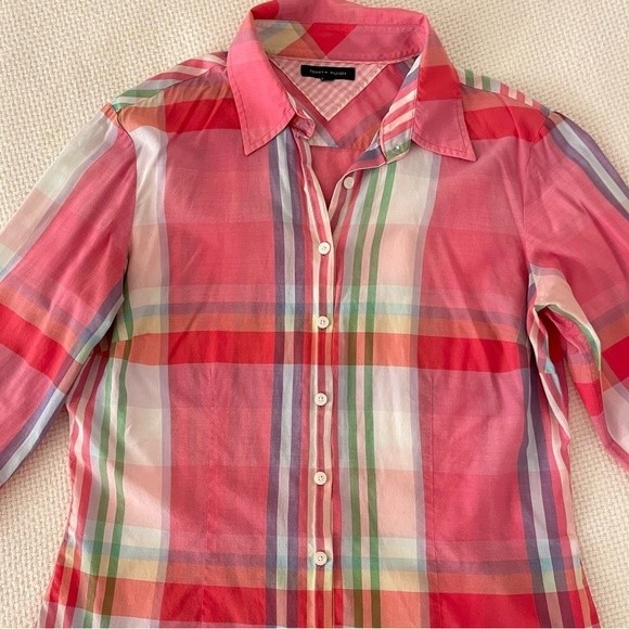 Tommy Hilfiger Women’s Plaid Multicolor Button Down Shirt - Picture 4 of 8